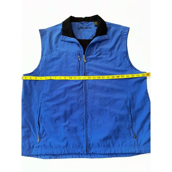 Glen Echo Mens Large Golf Vest Full Zip Water Repellent Pockets Blue - Picture 3 of 5